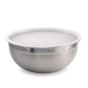 SALADIER INOX DIAM. 30 CM  + COUVERCLE POLYPROPYLÈNE