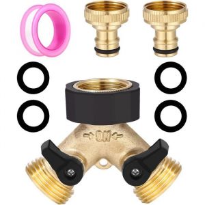 3/4 2 Voies Raccord en Y Laiton Répartiteur Robinet Y-Distributeur Robinet Double Machine a Lave Raccord en Y pour Jardin Potager