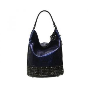 Sac seau - Thierry Mugler - Addict 1 - Bleu - Imitation cuir grainé verni - Femme