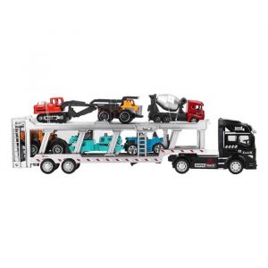 SURENHAP Jouet de camion de transport 7 en 1 Camion de Transport Jouet jeux jouet Vert  avec véhicule dingénierie moderne