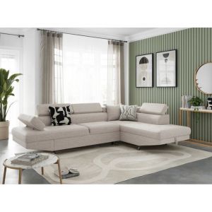 Canapé dangle convertible 5 places Roma tissu Beige