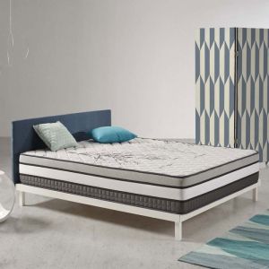 Matelas Trilux 140x190 cm - Matelas Ressorts Ensachés HybridMousse mémoire HRBlue LatexMi-fermeRéversibleTrès épais 30 c