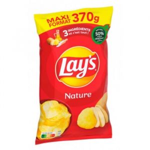 Chips Lays saveur Nature 370g/Sachet 2 sachets