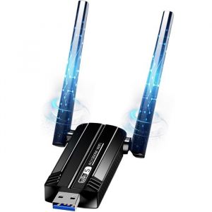 Cl&eacute; WiFi Puissante AC1300 Mbps USB 3.0 Double Bande Antenne WiFi 2.4G / 5GHz Dongle WiFi Compatible avec Windows 11/10/8/7/XP