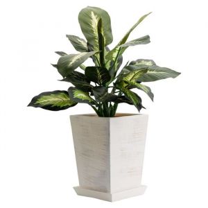 Cache pot - Modern Interiors - Glamour Trapeze - Gris clair - Dimensions 295x295x34 cm - Carr&eacute;