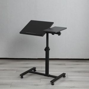 MIPAN.Table pour Ordinateur Portable - Table pour Canap&eacute; Lit - R&eacute;glable en Hauteur - Table Dappoint  Avec 4 roulettes - Noir