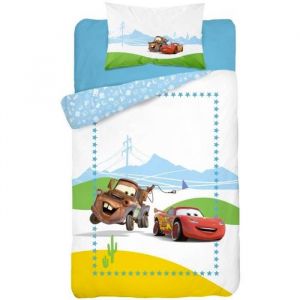 Parure de lit b&eacute;b&eacute; coton Cars Disney Cactus bleu