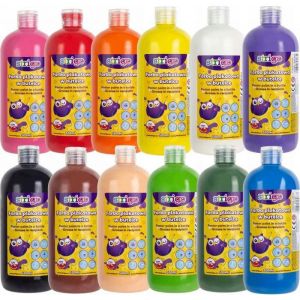 Peinture acrylique Strigo Peinture pour affiches en flacon 500 ml blanche