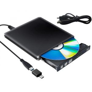 Lecteur Graveur Blu Ray Externe DVD CD 3D USB 3.0 Slim BD CD DVD pour PC Mac Windows - Noir