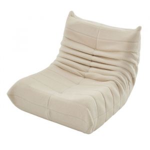 Pouf Contemporain Fauteuils Poire pour Salon Pouf Poire Adulte avec dossier Pouf Interieur avec Remplissage Beige