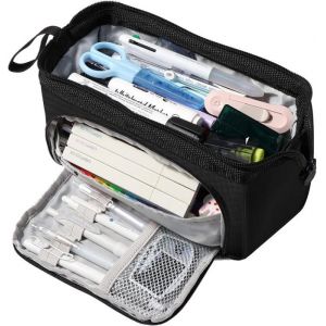 Trousse À Crayons Scolaire Enfant Grande Capacité Avec 3 Compartiments Papeterie Aesthetic Fourniture Scolaire Trousse Orga