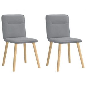 SALE 2025Chaises &agrave; manger - lot de 2 - Chaises de Salon - gris clair - tissu - 45x54x86 cm166 Kg 5077