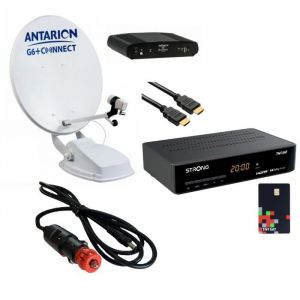 Pack ANTARION Parabole Automatique Camping-car + STRONG Décodeur + HDSAT Cordon Allume Cigare
