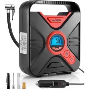 Compresseur &agrave; air portable 12V avec manom&egrave;tre mini pour voiture et pompe &agrave; v&eacute;lo &eacute;lectrique. COMPRESSEUR AUTO