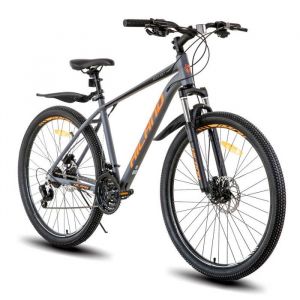 Hiland VTT Aluminium 21 Vitesses Freins &agrave; Disque hydrauliques Fourche Suspendue Lock-Out Roue de 275 Pouces-Gris