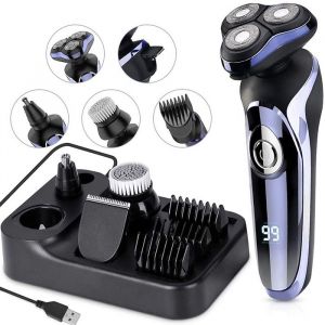 SURKER RASOIR ELECTRIQUE  4-en-1 Tondeuse Barbe Homme &Eacute;tanche avec &Eacute;cran Digital et Batterie USB Rechargeable