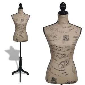 Buste de couture Mannequin de Femme Marron et Noir Jute