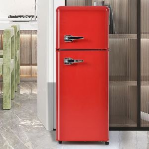 Réfrigérateur double porte- volume total 92 litres. Clayettes de porte et clayettes en verre-116 kWh/an，-27°C ~ 13°C-éclairage LED