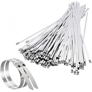 Collier de Serrage Inox100 Pièces200mm×46mm Attache Câblées Acier InoxydableCollier de Serrage Pour Enroulement Déchappement