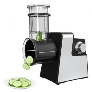 Coupe-L&eacute;gumes &Eacute;lectrique Multifonction Avec 5 Lames Trancheuse R&acirc;pe Hachoir De Cuisine En Acier Inoxydable 200W Pour L&eacute;gumes