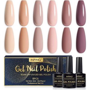 Vernis Semi Permanent6 Couleurs Nude Beige Abricot Le Marron Mat Vernis Gel Uv Semi PermanentSoak Off Uv/Led Vernis &Agrave;