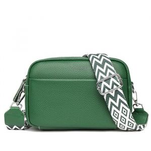 Sac &agrave; Bandouli&egrave;re pour Femme Sac Bandouli&egrave;re Cuir Veritable Femme Sac a Main avec Large Bandoulieres Amovible et R&eacute;glableVert