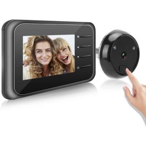 Sonnette Vidéo Numérique sans Fil Caméra Judas avec Moniteur LCD 24 Pouces Caméra œil de Chat de Surveillance électronique