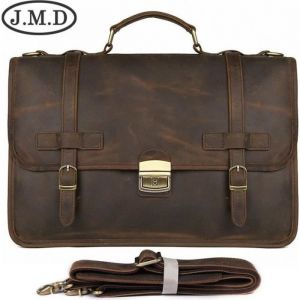 Porte-Documents Cuir Homme Vintage Classique Serviette de Travail Sac d'affaires Business Bureau Sac pour Laptop