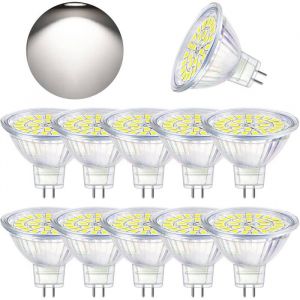 Ampoule LED GU5.3 Blanc Froid 6000K MR16 LED AC DC12V 3W Equivalent &agrave; 30W Halog&egrave;ne Ampoules LED Spot Non Dimmable Lot de 10