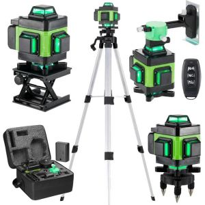 16 Lignes Niveau Laser 4D Ligne Croisée Ligne de Faisceau Vert Batterie Li-ion Télécommande Multifonctionnel Pour Carrelage