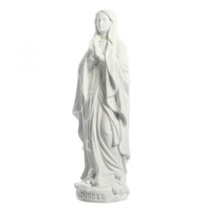 Statue Notre Dame de Lourdes - Résine blanche - 10 cm