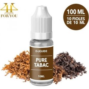 E-liquide pas cher - 100 ML saveur PUR TABAC avec 12MG de nicotine - Marque DEA 4U - (10 fioles de 10ML) - Eliquide pas cher