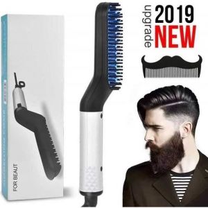 Lisseur Barbe Multifonctionnel Lisseur Barbe et Cheveux Homme Rapide Lisseur de Barbe PeigneAplatir C&ocirc;t&eacute; Redresser Cheveux