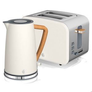 Set petit-déjeuner Bouilloire sans fil 17 L grille-pain 2 Nordic Vert SWAN STP2090WHTNEU 2200W Blanc 44379