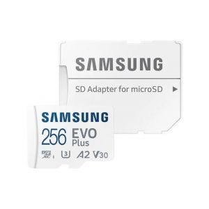 Micro SD Samsung Evo Plus 256 Go microSD SDXC Carte mémoire flash  A2  V30 UHS-I U3  Class10 W160 / R120Mb/s