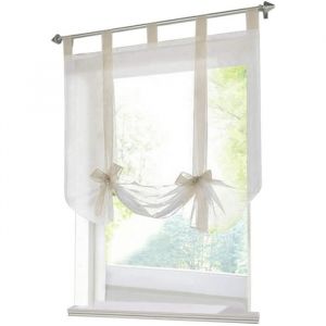 Voilage BAILEY JO - Store Romain Transparent LxH-80x140cm - Ruban Sable