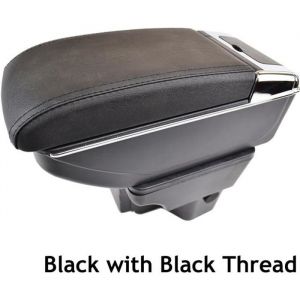 Accoudoir de console centrale en cuir noir pour Kia Rio 2012-2016 - XUKEY - double couche - rangement spacieux