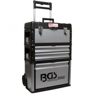 Caisse à outils - BGS - Valise à roulette vide - 3 compartiments - 75 kg capacité - 720 mm hauteur