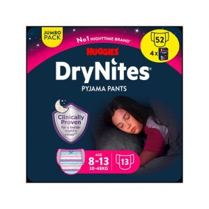 DryNites Couche de Nuit pour Fille 8-15 Ans 27-57 kg (4x13)