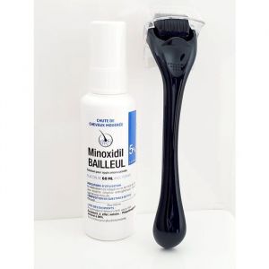 Minoxidil 5% Spray des cheveux homme Femme 1 bouteille 60ml + Dermaroller