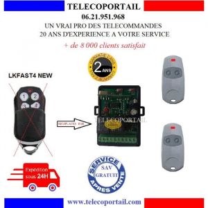TELECOMMANDE PORTAIL LIKE IT LKFAST4 NEW POUR PORTE DE GARAGE PRO 60 600 800 - KIT RADIO COMPATIBLE LIKE IT LKFAST4