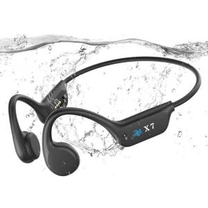 Casque Conduction Osseuse Bluetooth 5.3&Eacute;couteurs Waterproof Natation MP3 32GIP68 pour Course &agrave; PiedCyclisme