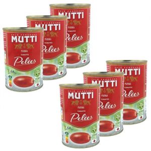 Mutti - Lot 6x Tomates pel&eacute;es - Z&eacute;ro r&eacute;sidu de pesticides - Conserve 400g