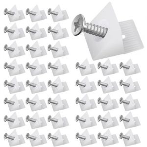 Cales en Plastique pour Meuble Tiroir Fond de Tiroir Connecteur avec Vis &Eacute;querre De Fixation Renfort Arri&egrave;re Stabilisateurs  (40)