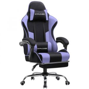 Chaise de gaming chaise de bureau Ergonomique avec Dossier réglable à 135° Tissu Violet