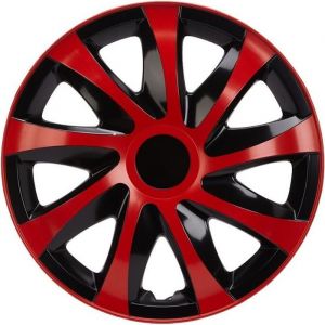 Enjoliveurs de roues DRACO CS noir-rouge 14 lot de 4 pièces