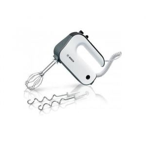 Batteur BOSCH MFQ49300 - 850W - 2 fouets spéciaux - 2 crochets pétrisseurs inox - blanc