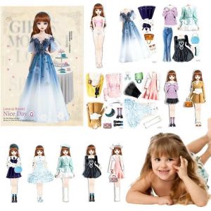 Poupée magnétique à habiller pour filles – Habillage magnétique pour bébé – Jouets de voyage amusants à habiller magnétique