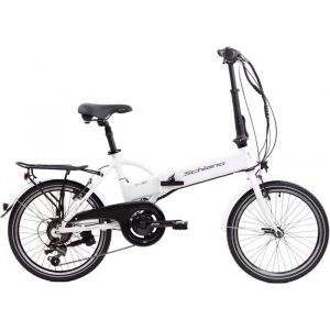 E-SKY 20″ E-Bike vélo pliant pour adultes avec moteur 250W et 7 vitesses batterie extractible 36V 7.8Ah blanc