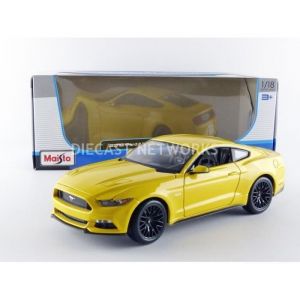 Voiture Miniature de Collection - MAISTO 1/18 - FORD Mustang GT - Jaune - 2015